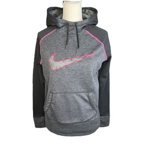 Nike Therma Fit Gray Hoodie Sweatshirt activewear athletic Athliesure
